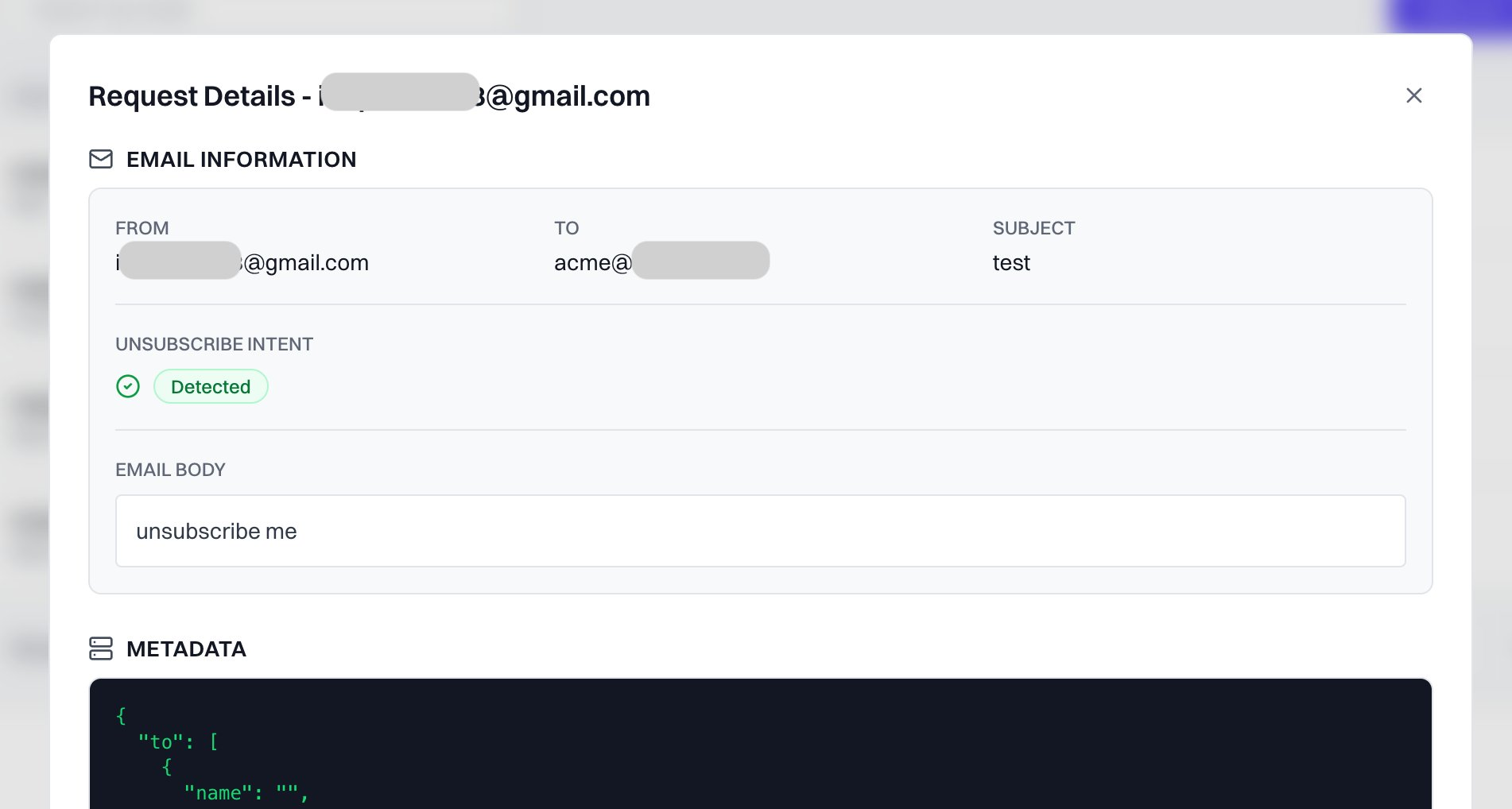 Detailed audit log